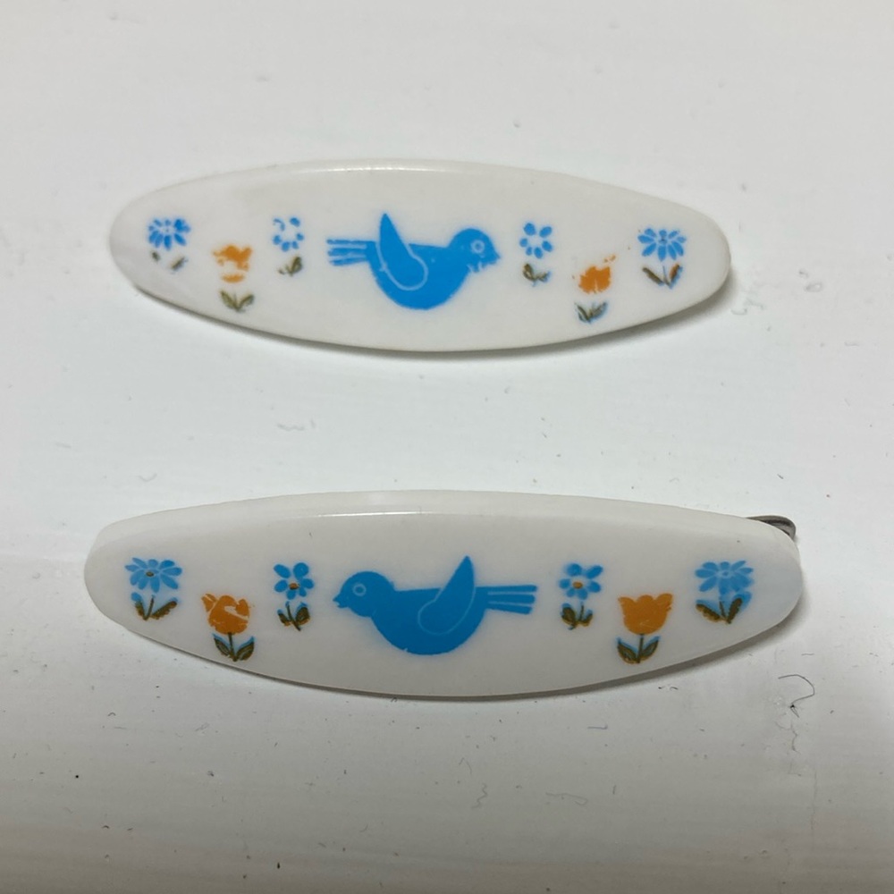 Vintage bluebird children’s barrettes